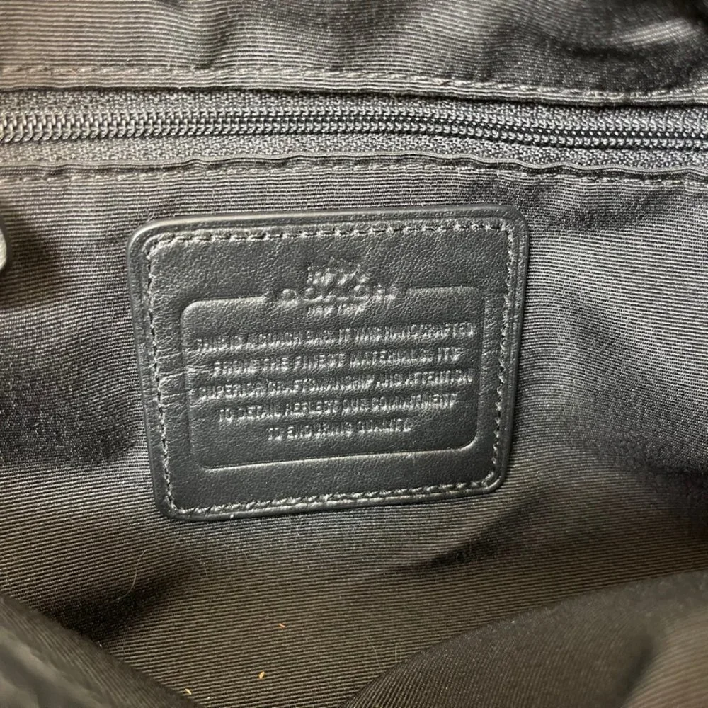 Coach Black Shoulder Bag with Gold Accents - Picture 14 of 15